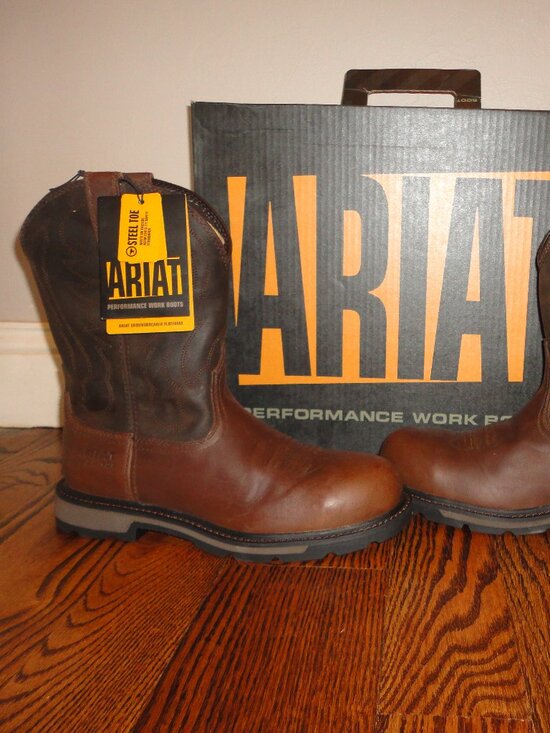 ARIAT Groundbreaker Pull On Men\'s Brown Leather Steel Toe Boots NIB! Size 9 main image 10